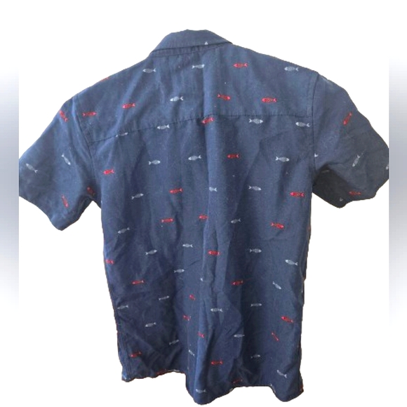 ✯|| CRAFT FLOW: DARK BLUE SHIRT WITH RED & WHITE FISH DESIGN || ✯ - Picture 2 of 3